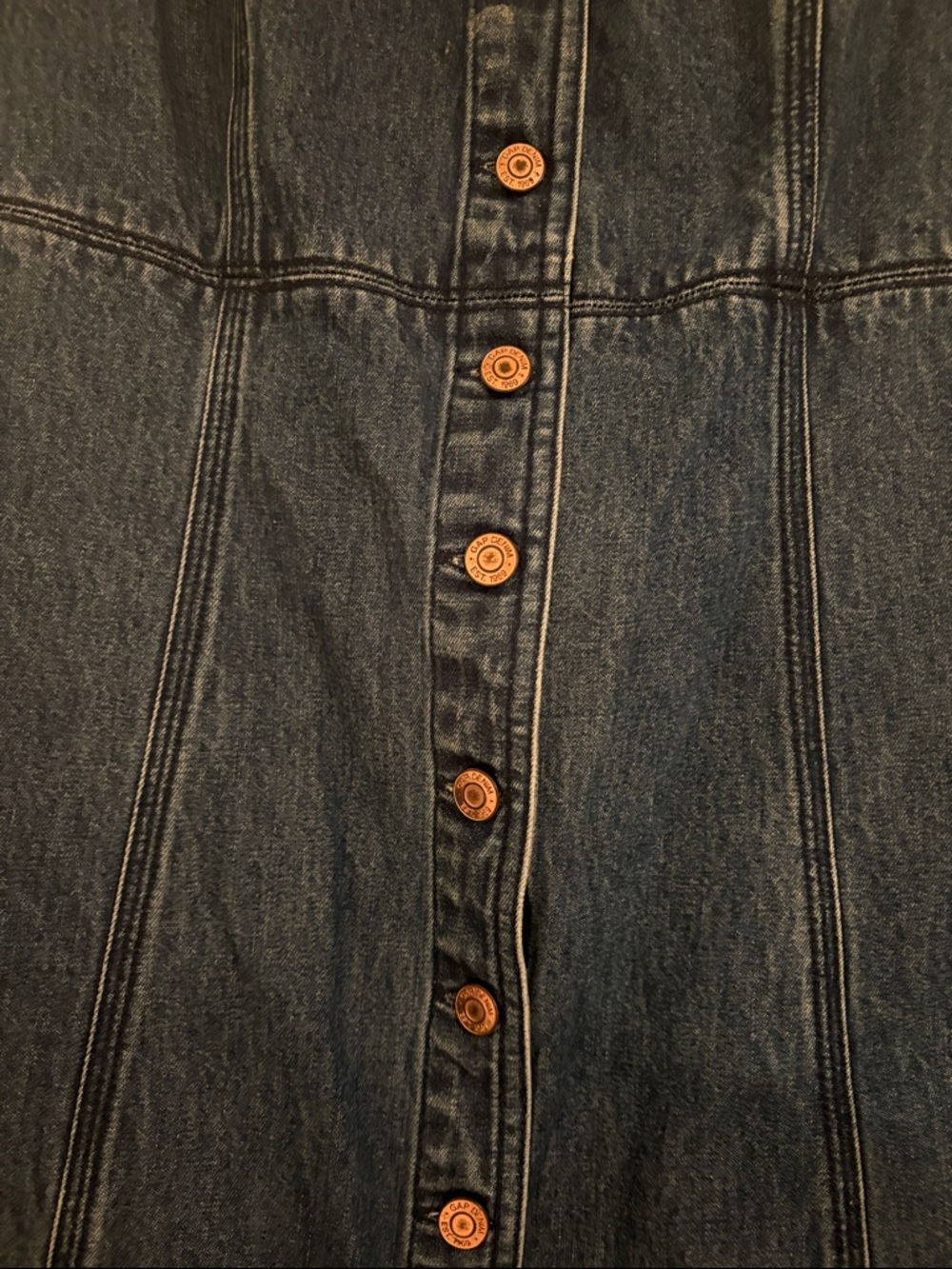 GAP Button-Front Denim Sundress in Blue - Picture 3 of 4